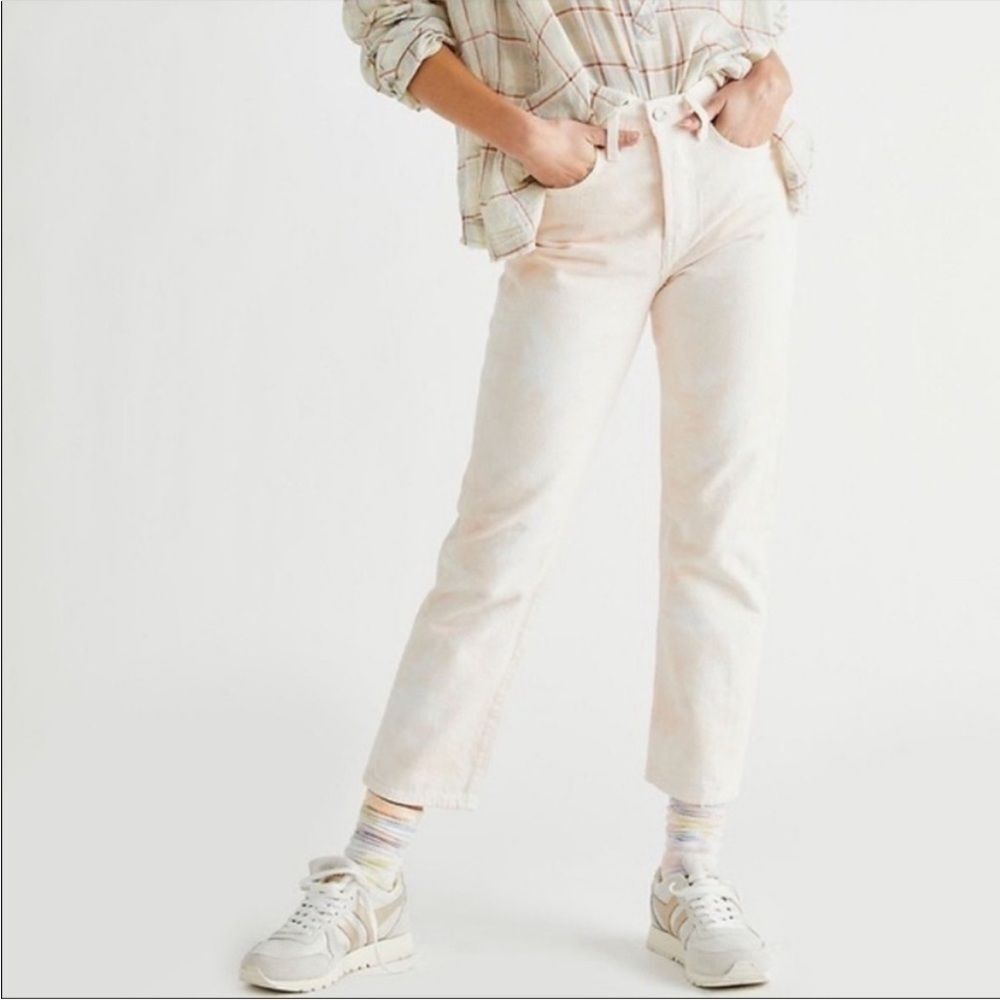 Levi's Premium Wedgie Icon Straight Tie Dye Jeans in Peach Light Wash Sz 27 NWOT